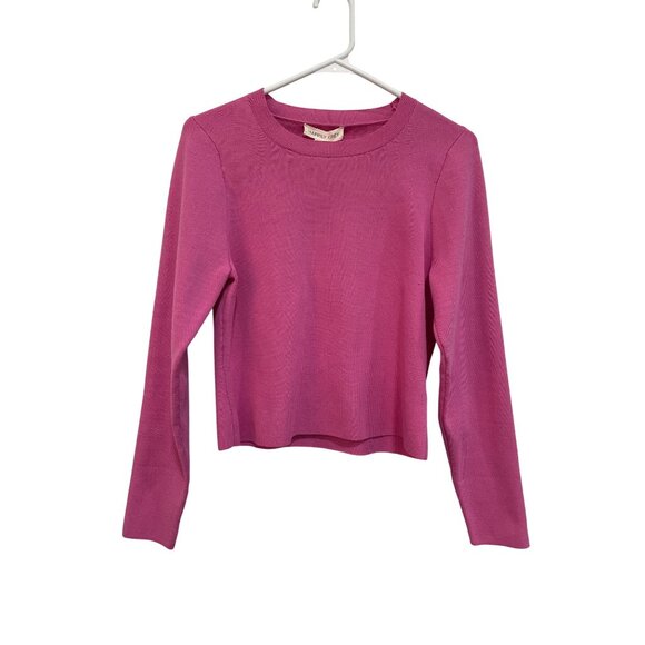 Happily Grey Sweater Size XL Crewneck Long Sleeve Pullover Pink Poly Comfort NEW - Picture 1 of 13